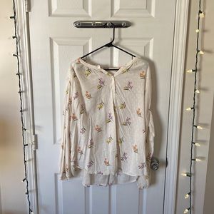 Old navy button up floral blouse